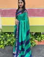 Premium Soft Marshmallow Teal Green Saree with Elegant Contrast Border