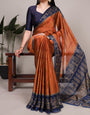 Premium Rangoli Silk Rust Orange Saree for Women with Designer Border