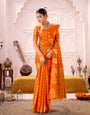Premium Roop Silk Orange Saree for Wedding & Traditional Occasions