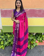 Premium Soft Marshmallow Rani Pink Saree with Elegant Contrast Border