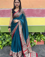 Ethnic Soft Mal Mal Cotton Silk Rama Saree for Festive & Casual Wear
