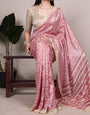 Naturally Regal Luxury Tasar Silk Salmon (Peach Pink) Sarees with Contemporary Prints