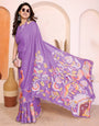 Designer Manipuri Silk Purple Saree with Rich Pallu Ethnic Collection