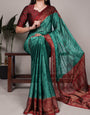 Premium Rangoli Silk Teal Saree for Women with Designer Border