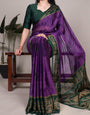 Premium Rangoli Silk Purple Saree for Women with Designer Border