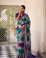 Classic Polyester Viscose Chanderi Purple Saree with Designer Pattern