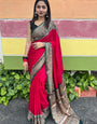 Ethnic Soft Mal Mal Cotton Silk Rani Pink Saree for Festive & Casual Wear