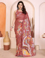 Designer Manipuri Silk Rust Saree with Rich Pallu Ethnic Collection